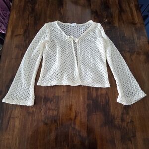 Boho Crotched Front Tie Closure Crop Top, Size Large In Girls/ Small In Womens